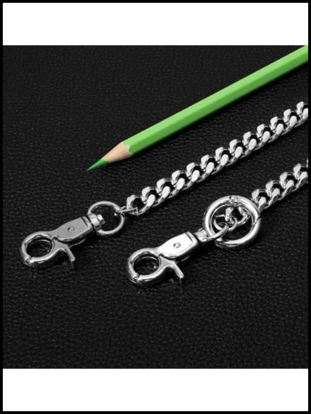 19.7in Stainless Steel Wallet Chain for Men with Lobster Clasp